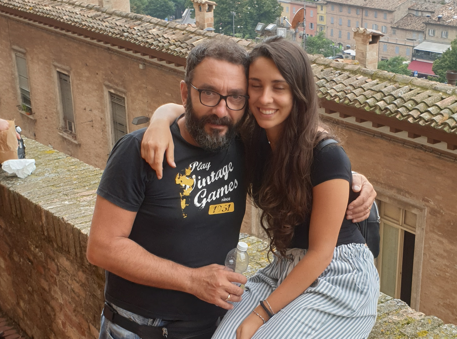 Photo and my father and I recently in Urbino, Italy