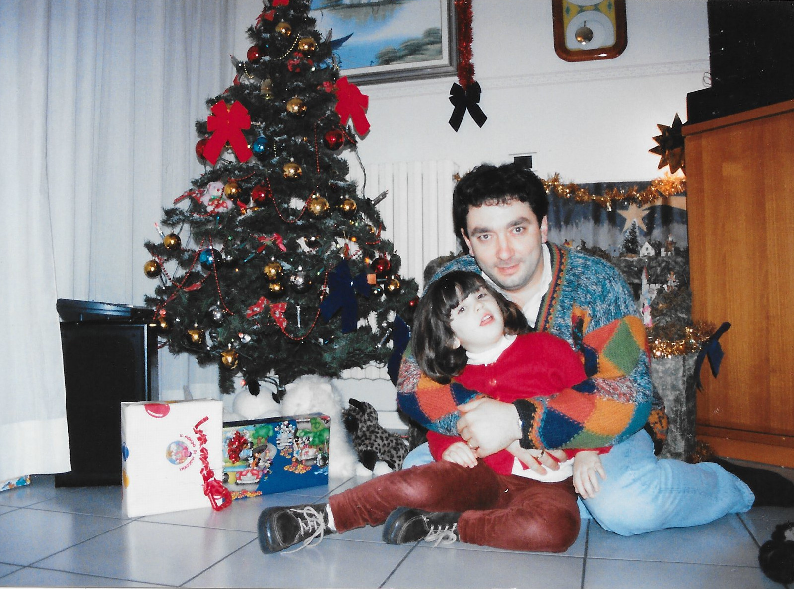 Photo of my father and I at home during christmas